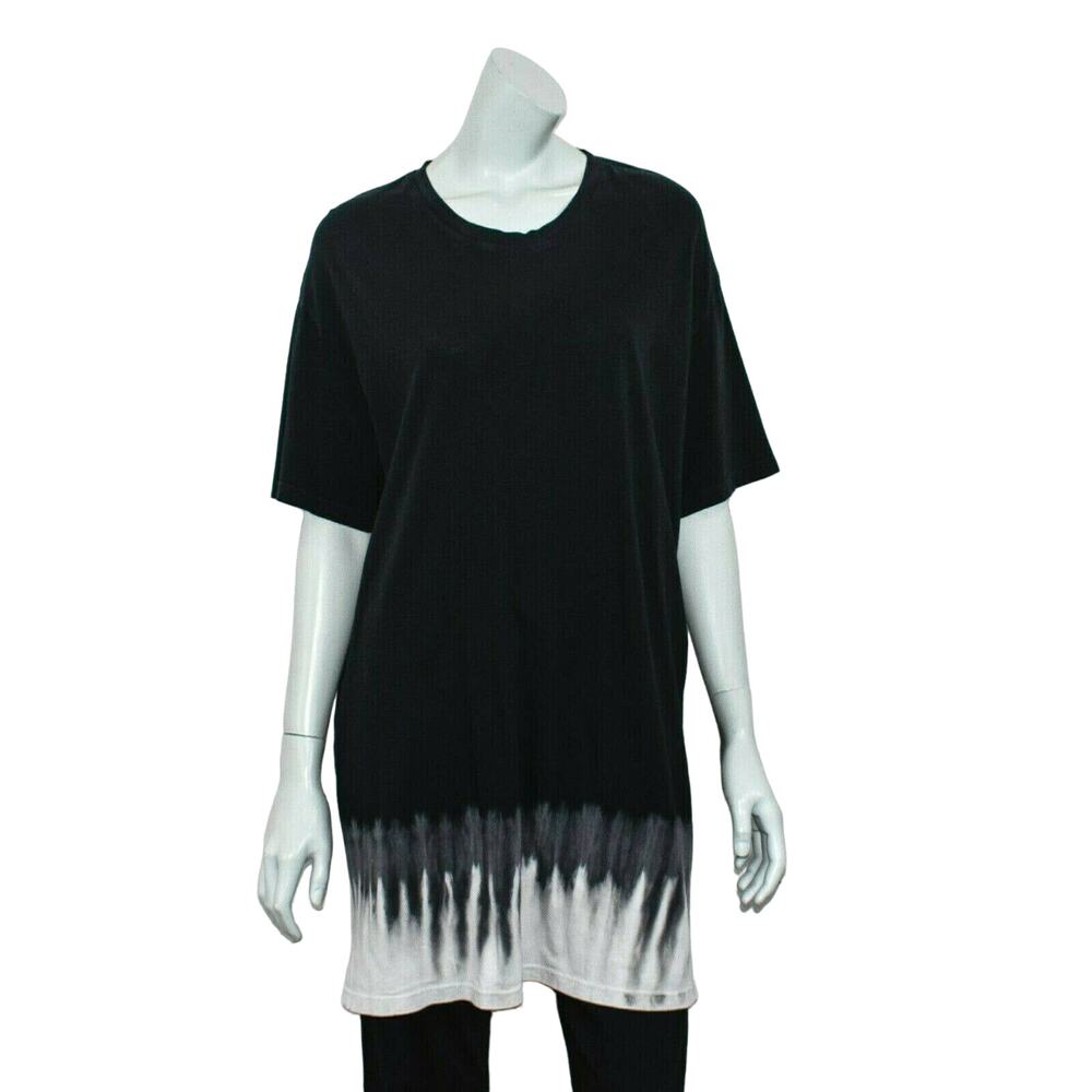 Raquel Allegra Black and White Tie-Dye T-Shirt Dress